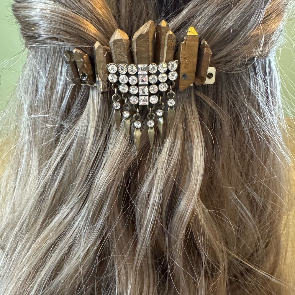 Handmade Crystal Hair Clip With Rhinestone Accents